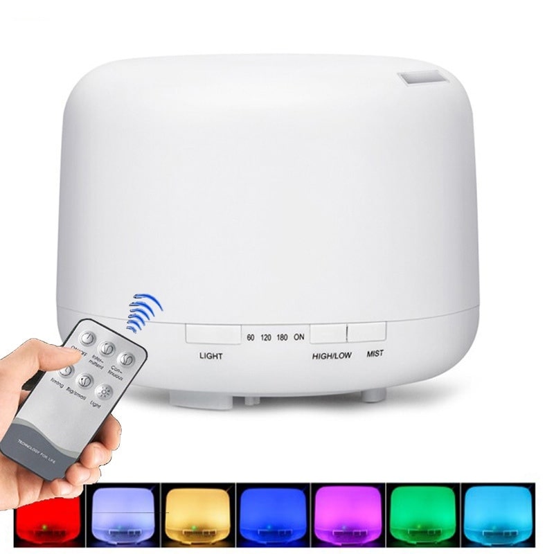 AuraMist™ Remote Controlled Essential Oil Diffuser with LED Light