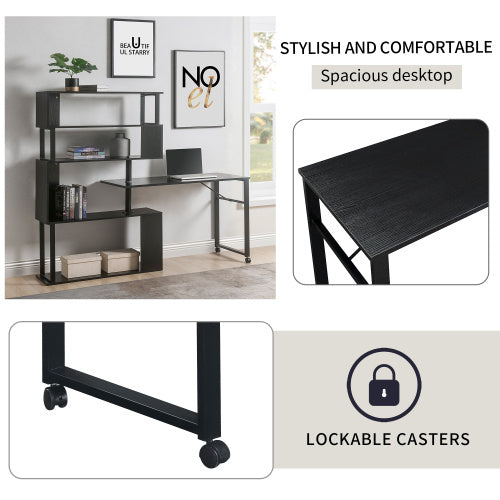 LuxeEdge™ L-Shaped Home Office Desk Space-Saving Workstation