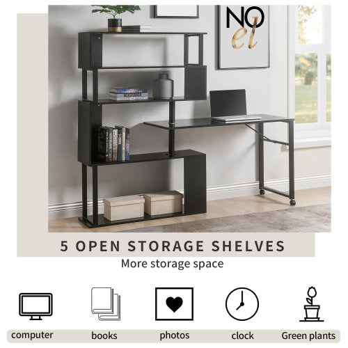 LuxeEdge™ L-Shaped Home Office Desk Space-Saving Workstation