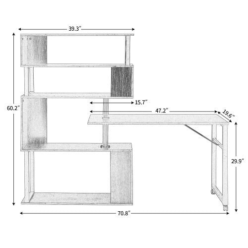 LuxeEdge™ L-Shaped Home Office Desk Space-Saving Workstation