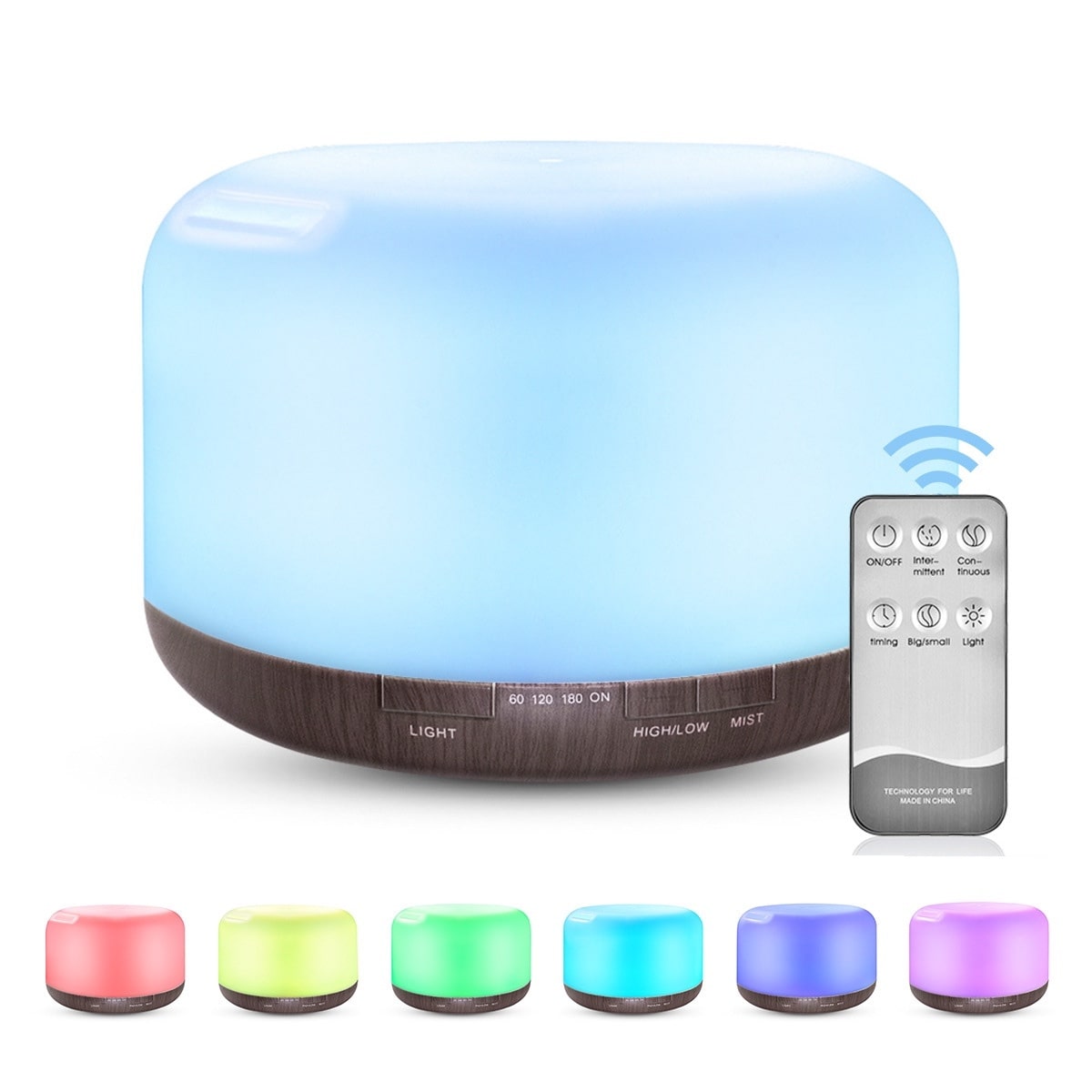 AuraMist™ Remote Controlled Essential Oil Diffuser with LED Light