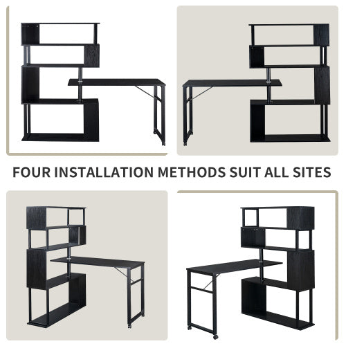 LuxeEdge™ L-Shaped Home Office Desk Space-Saving Workstation