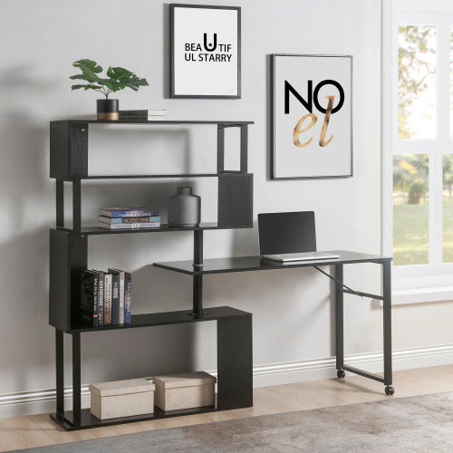 LuxeEdge™ L-Shaped Home Office Desk Space-Saving Workstation